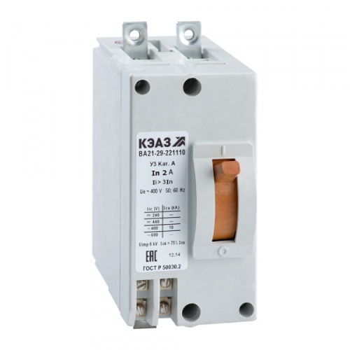 Выключатель автоматический ВА21-29-221110-16А-3Iн-440DC-У3 | код. 100451 | КЭАЗ 
